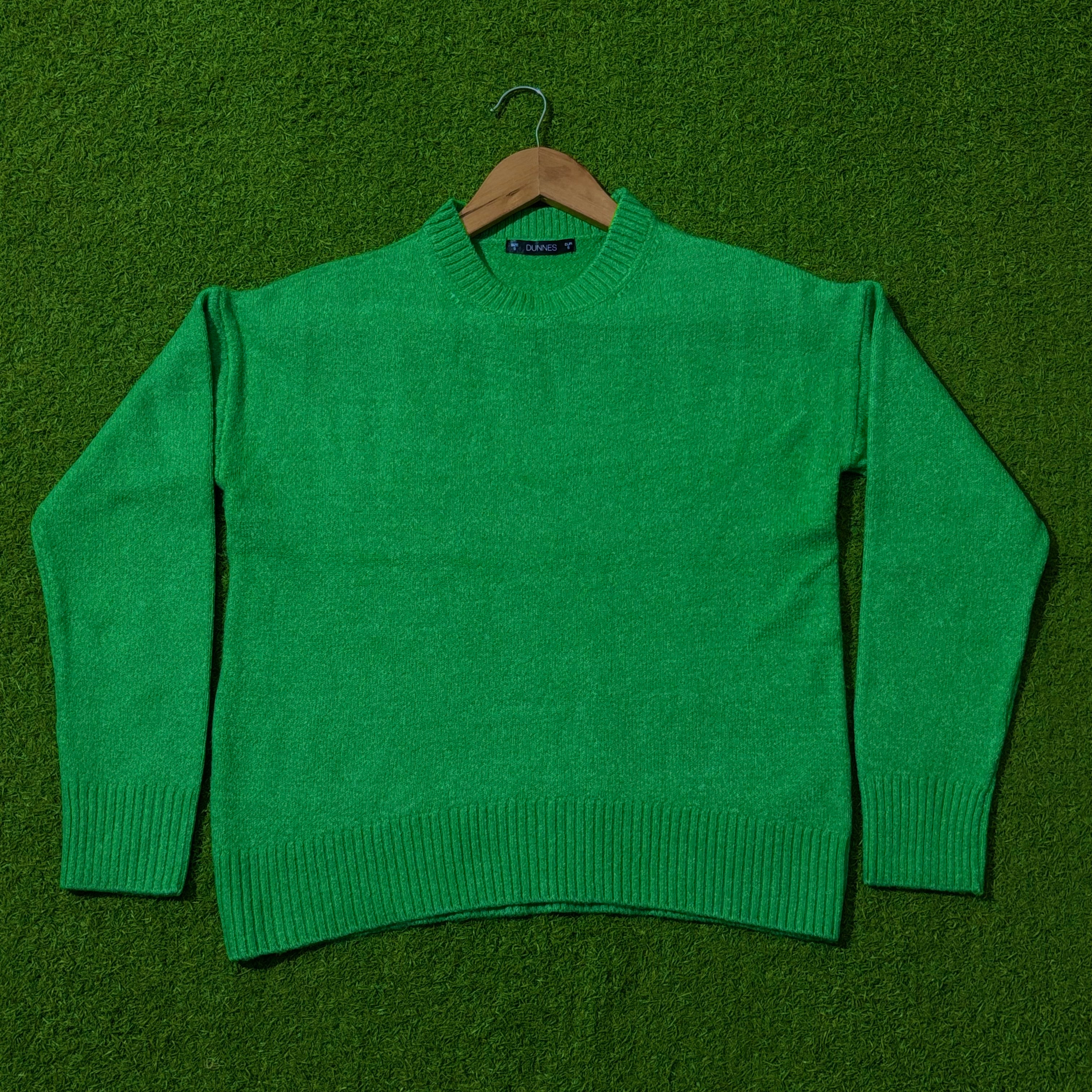 Green drop-shoulder knit sweater by Dunnes Stores