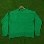 Green drop-shoulder knit sweater by Dunnes Stores