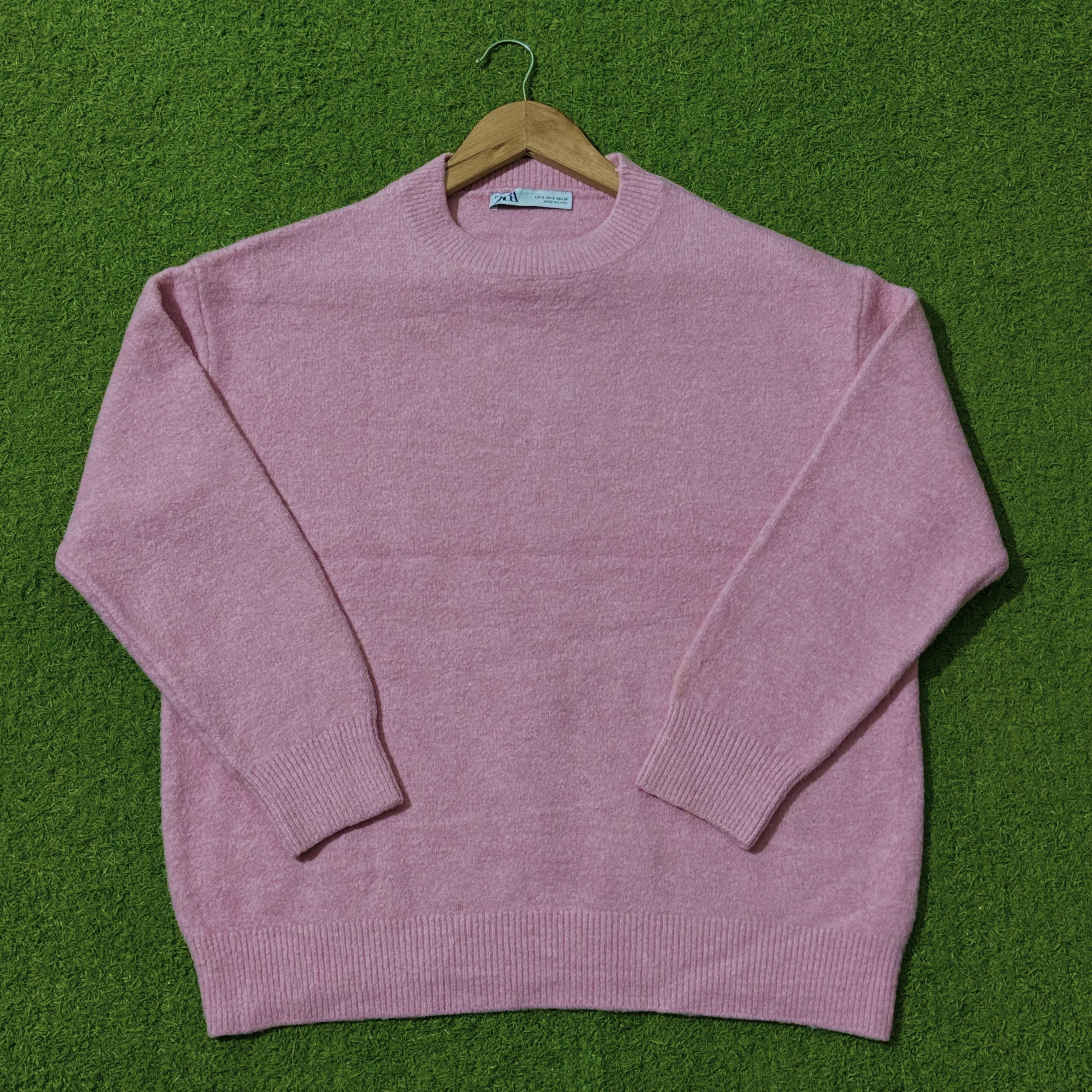 Pink Textured Knit Sweater