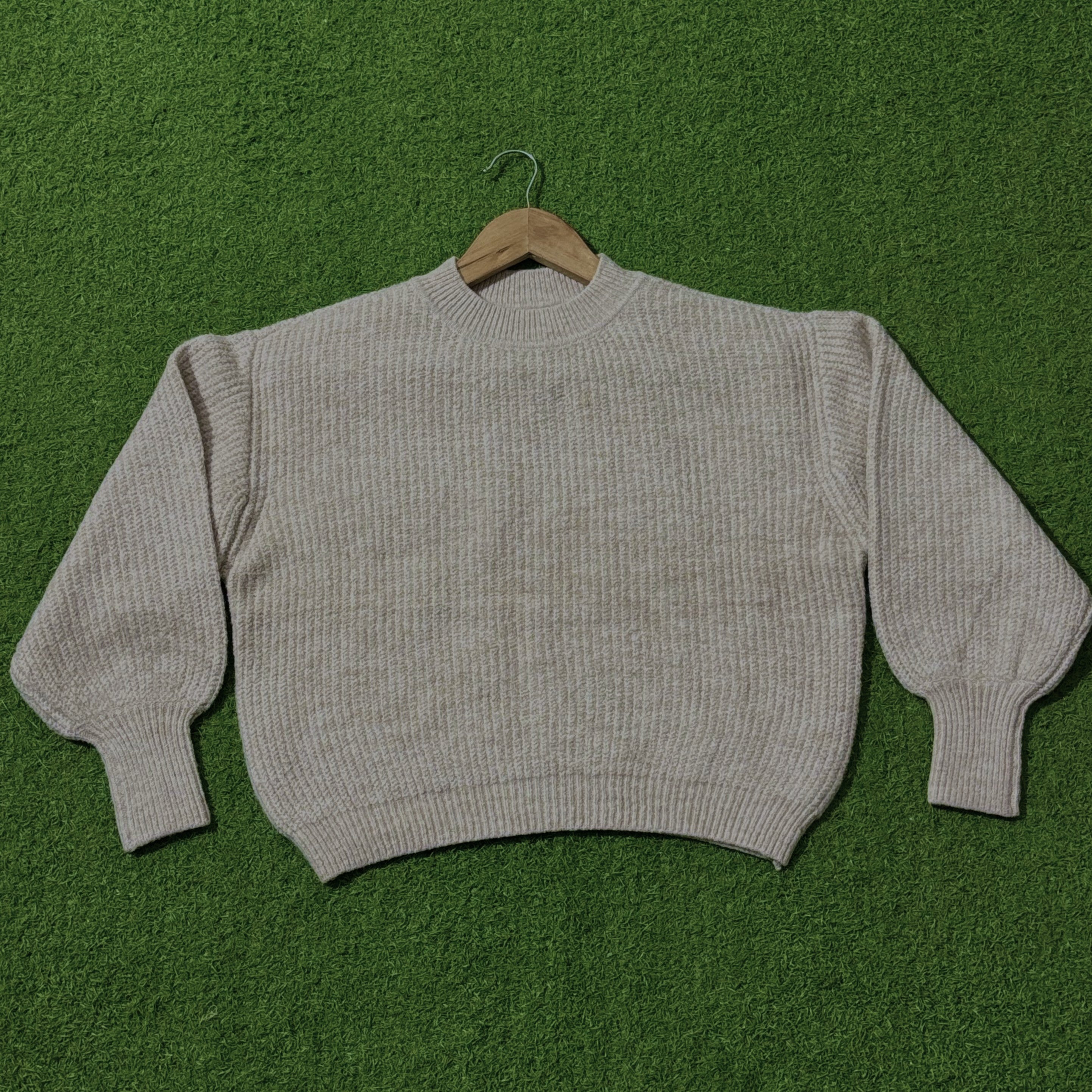 Beige high-neck knitted sweater by ASOS
