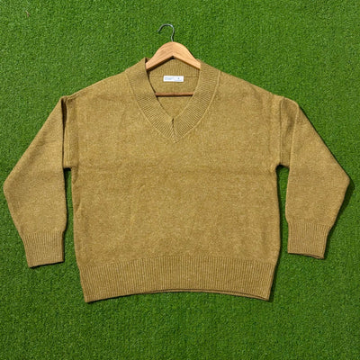 Olive tan V-neck drop-shoulder sweater by Primark
