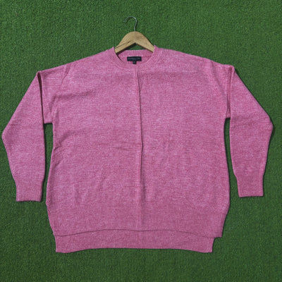 Pink drop-shoulder knit sweater by F&F