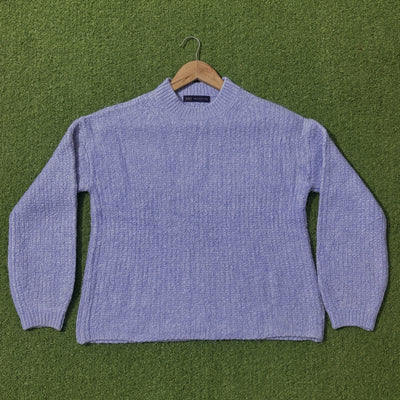Cornflower blue textured drop-shoulder sweater by M&S