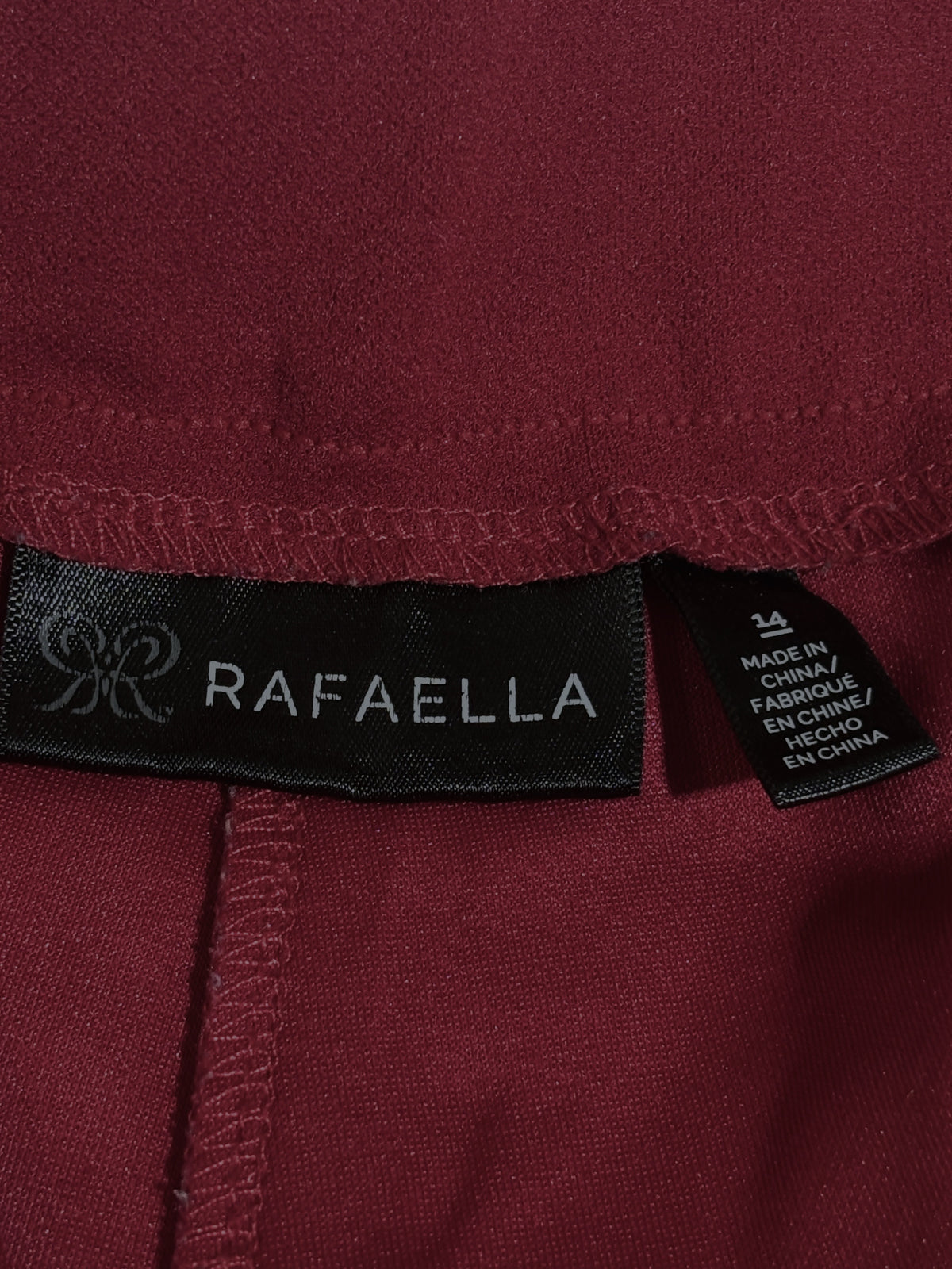 Burgundy High-Rise Straight-Leg Trousers