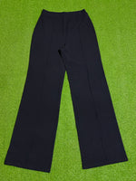 Black high-rise wide-leg trousers laid flat