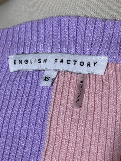 English Factory XS label on color-block crop top - alternate view
