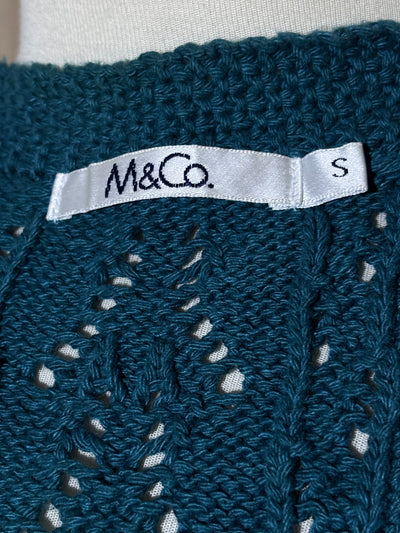 M&Co. size S label on teal crop top - alternate view