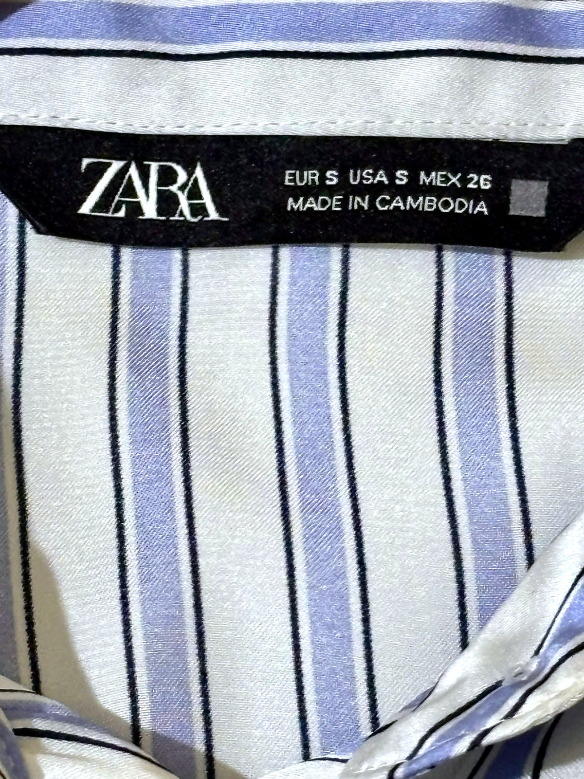 White and Lilac Striped Drop-Shoulder Button-Down Shirt