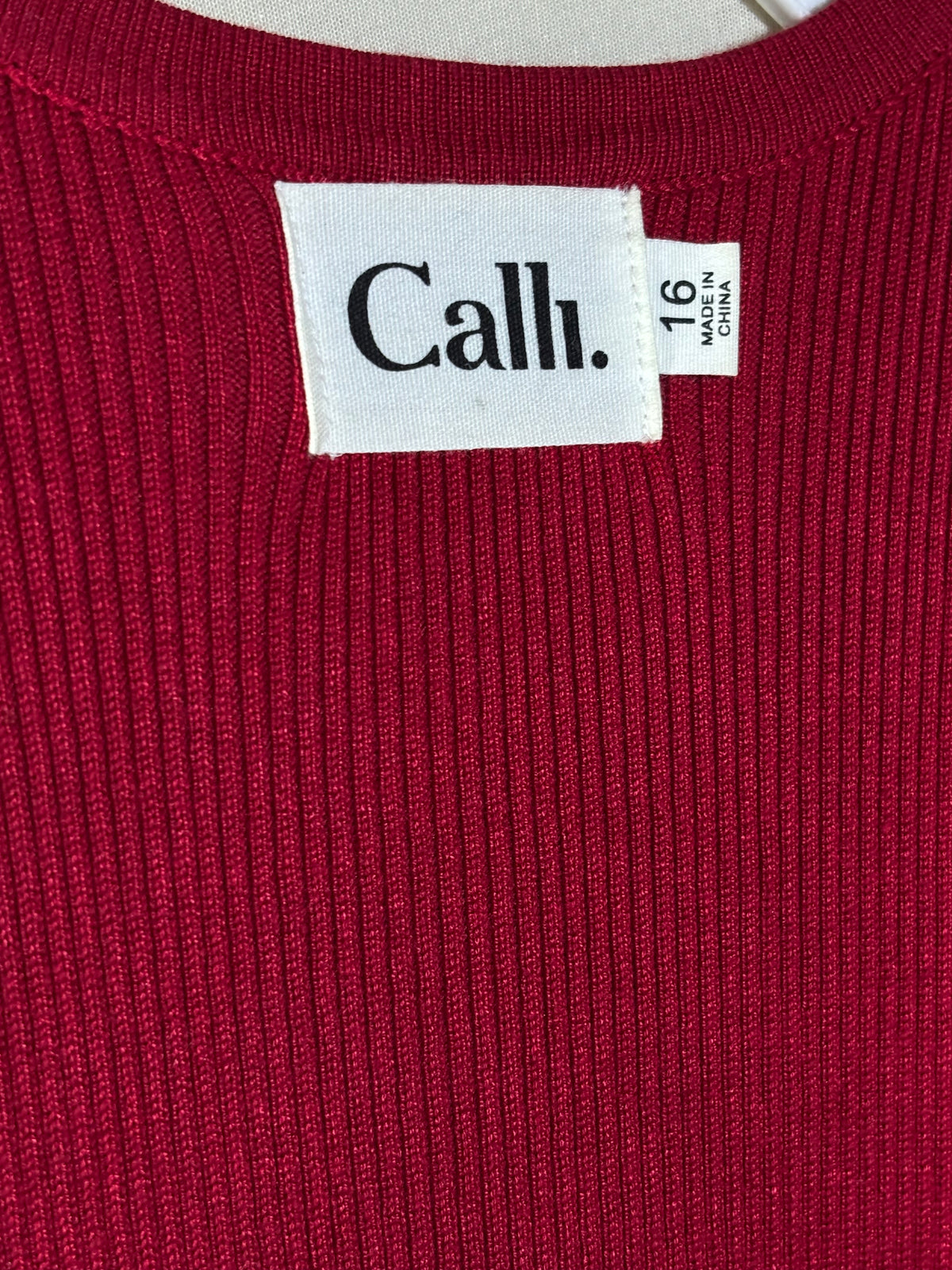 Calli size 16 label
