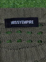 Missy Empire brand label and openwork detail
