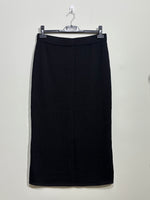 Black straight midi skirt front view