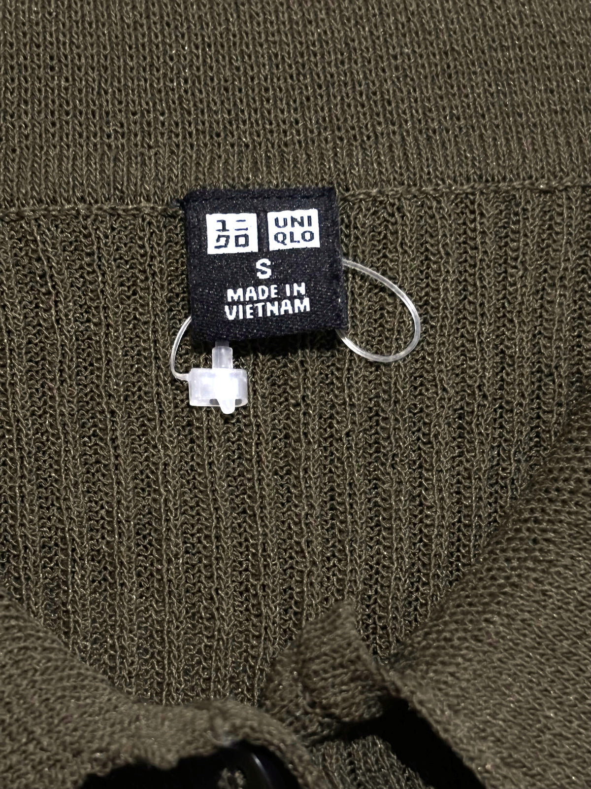 Uniqlo label showing size S