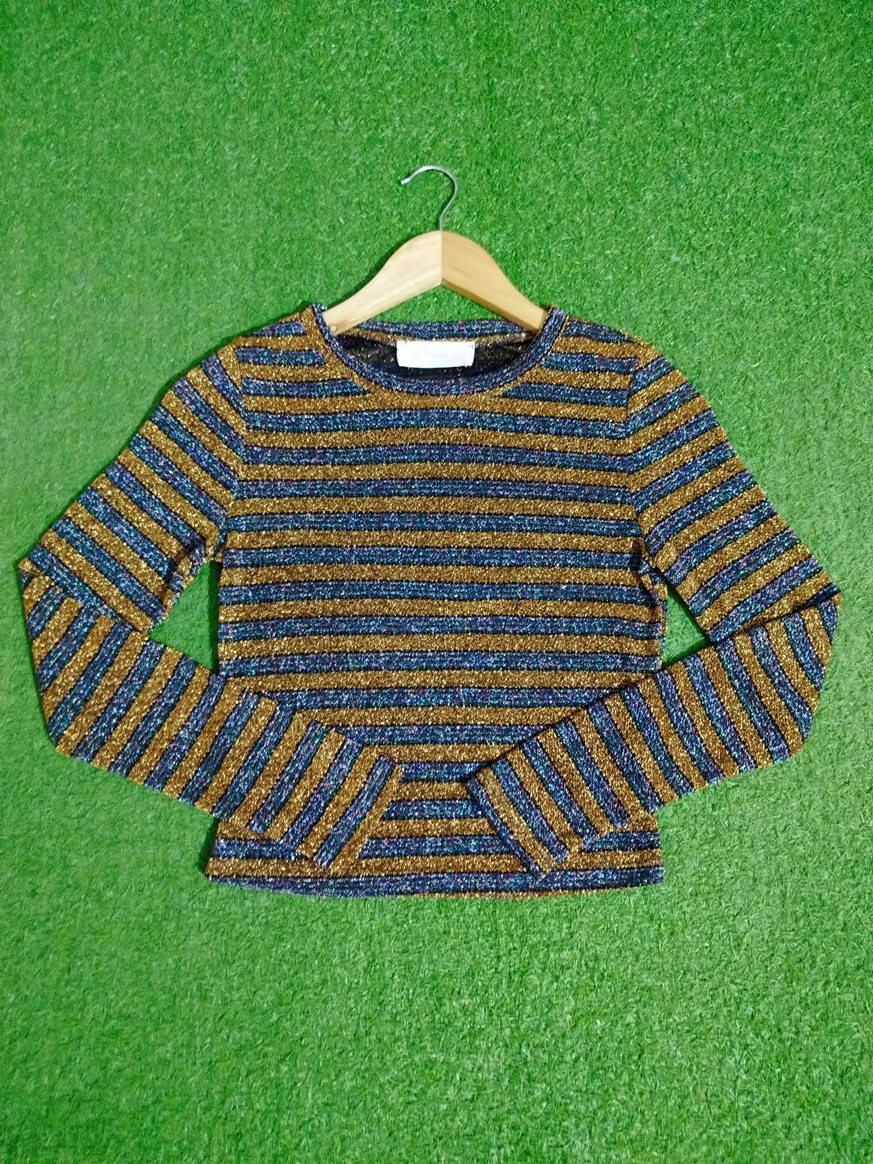 Shiny Crop Top Long Sleeves western preloved
