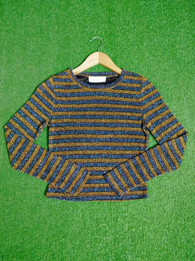 Shiny Crop Top Long Sleeves western preloved