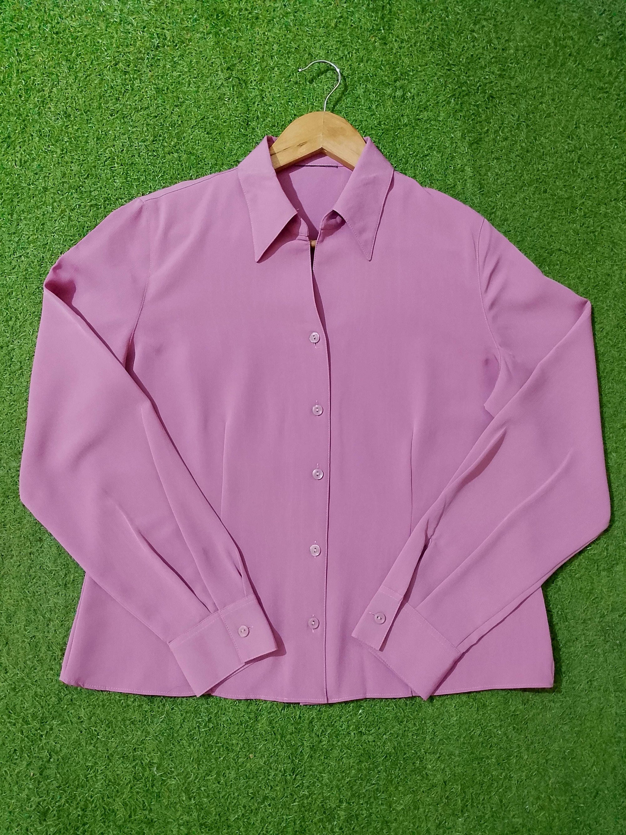 Classic Mauve Button-Down Formal Shirt western preloved