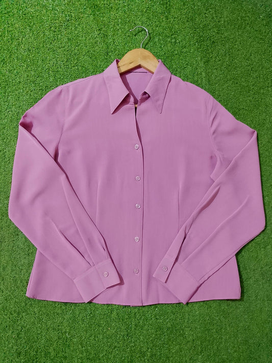Classic Mauve Button-Down Formal Shirt western preloved