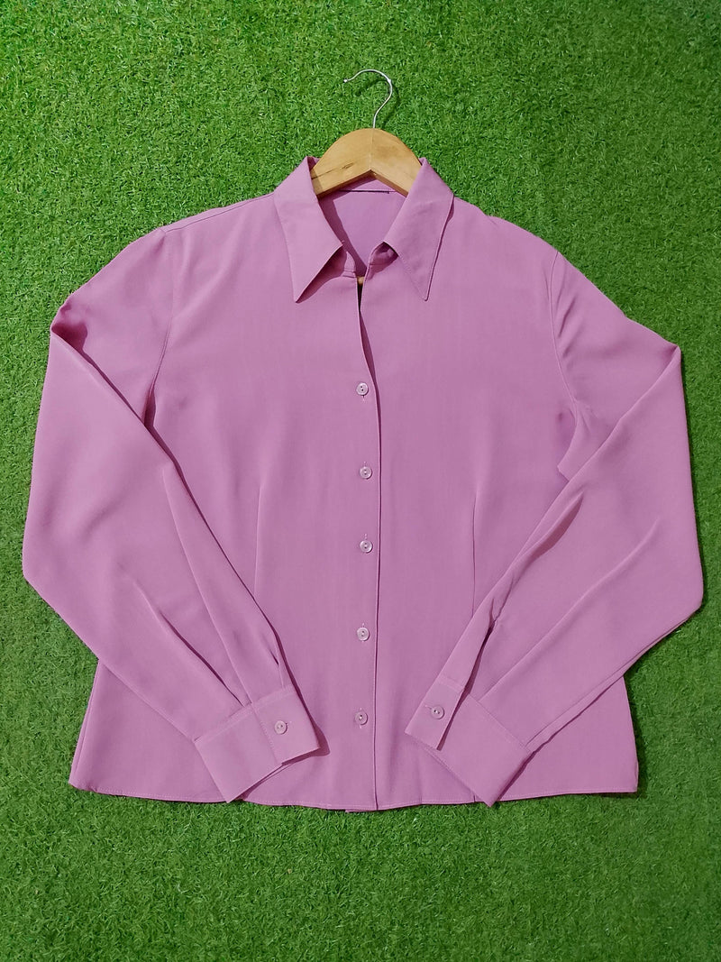 Classic Mauve Button-Down Formal Shirt western preloved