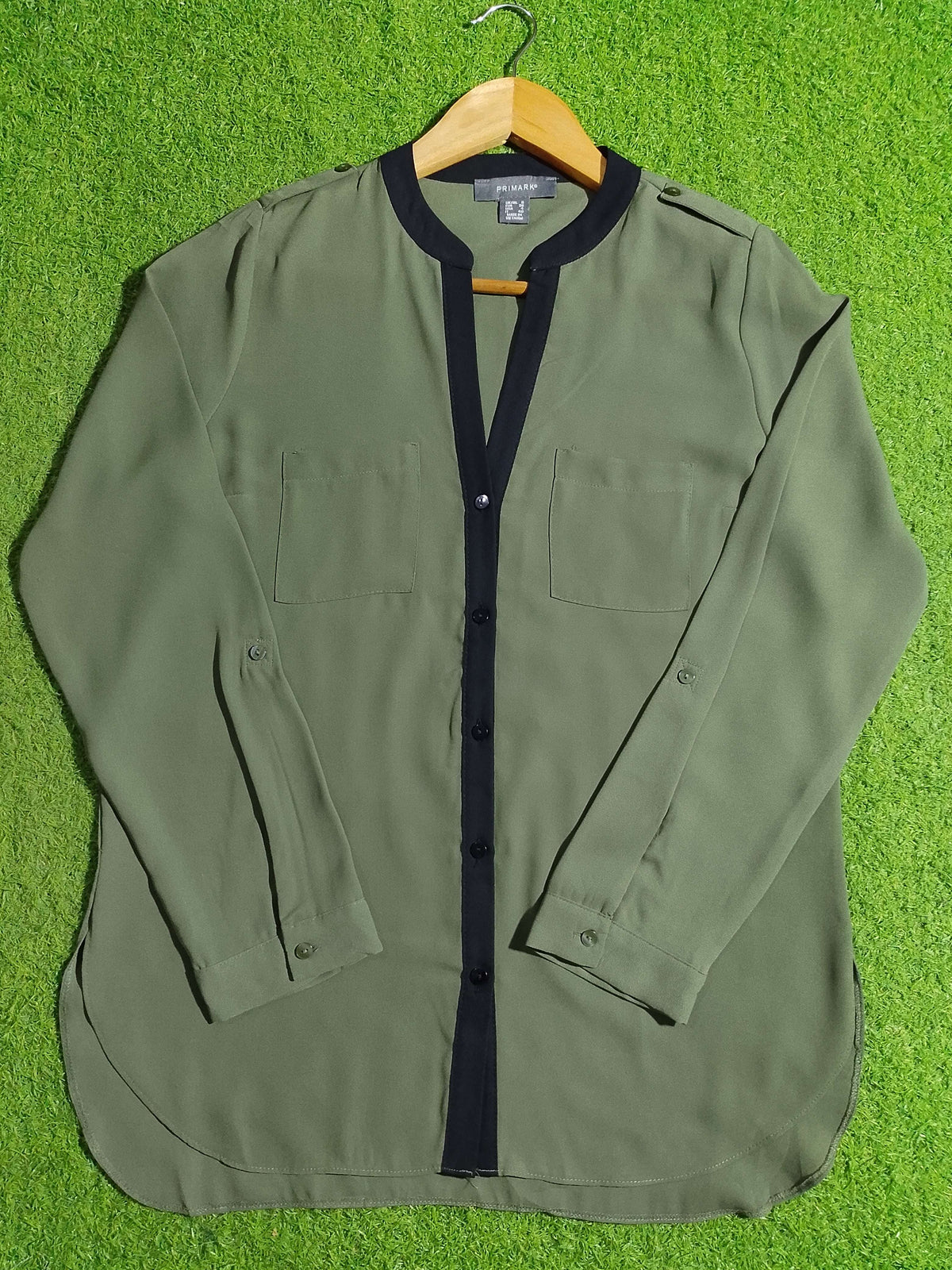 V-Neck Button-Down Utility Shirt western preloved