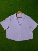Relaxed Notch-Collar Short Sleeve Crop Top