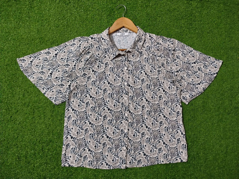 Paisley Print Flutter Sleeve Shirt western preloved