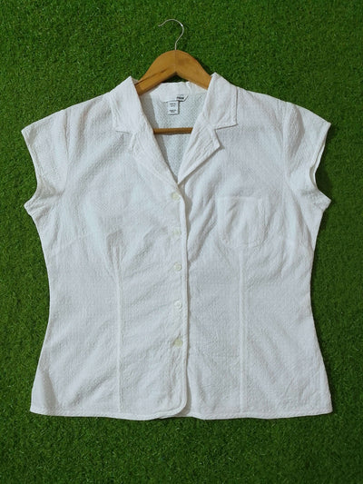 Broderie Anglaise Sleeveless Button-Down Blouse western preloved - alternate view