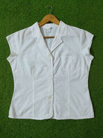 Broderie Anglaise Sleeveless Button-Down Blouse western preloved