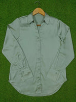 Sage Green Silk Full Sleeve Button-Down Shirt western preloved