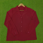 Maroon Chiffon Full Sleeve Button-Down Shirt western preloved