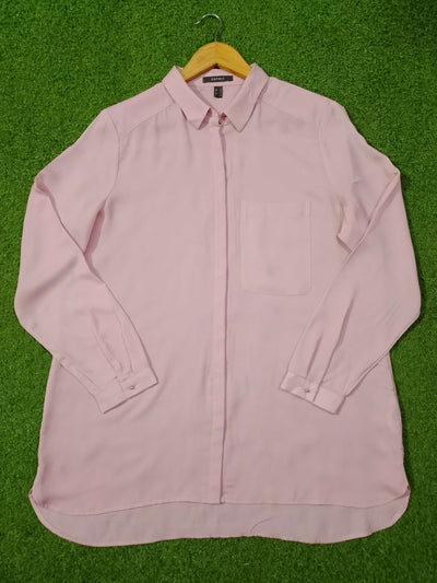 Blush Pink Chiffon Shirt – Full Sleeves western preloved