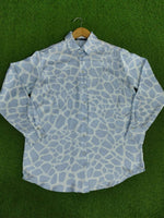 Giraffe Print Silk Button Down Shirt western preloved