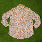 White Ditsy Floral Print Chiffon Shirt – Full Sleeves western preloved