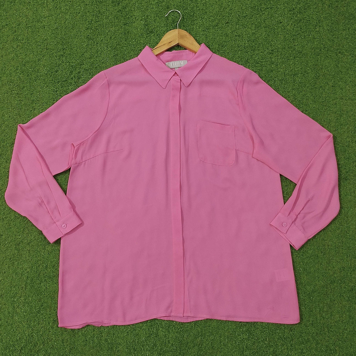 Collar Button-Down Chest Pocket Concealed Placket Full Sleeve Shirt western preloved