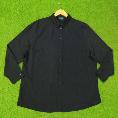 Oversized Point-Collar Button-Down Shirt western preloved
