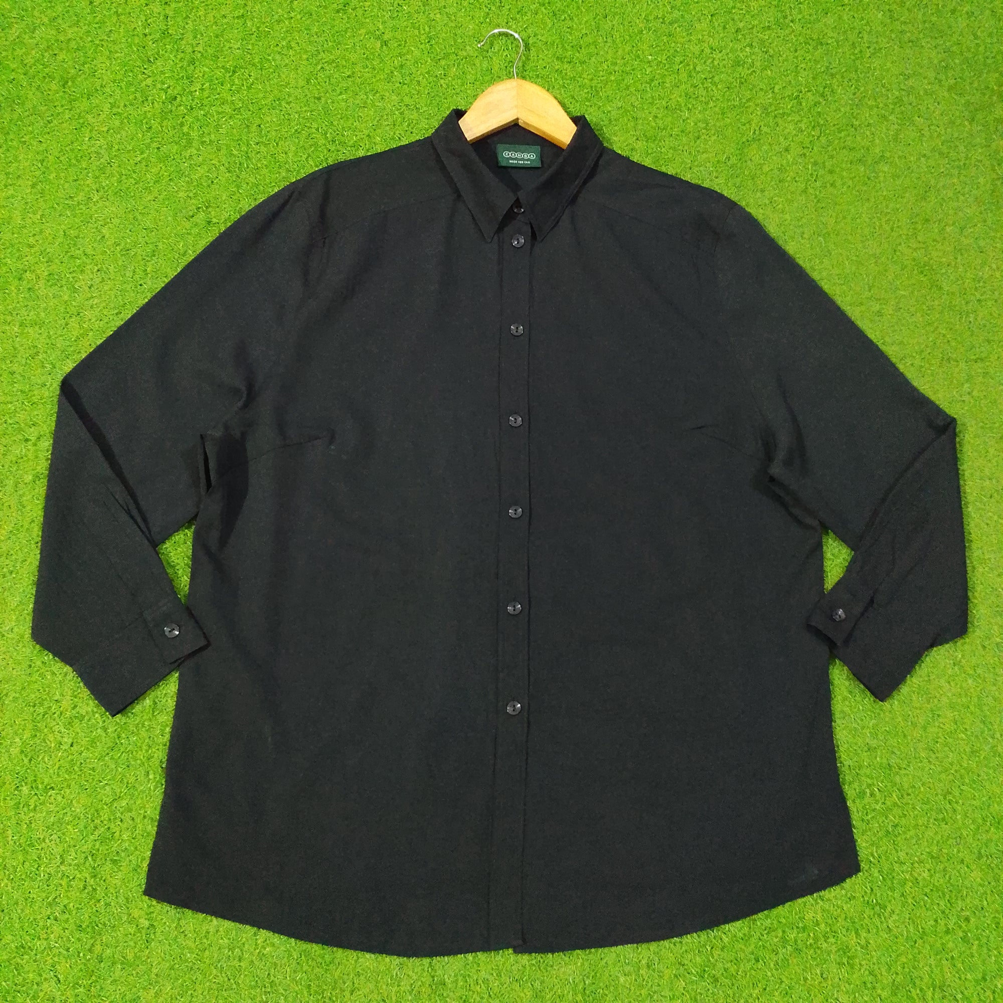 Oversized Point-Collar Button-Down Shirt