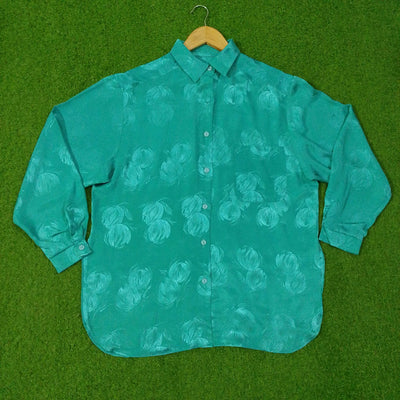 Floral Jacquard Point-Collar Button-Down Shirt western preloved