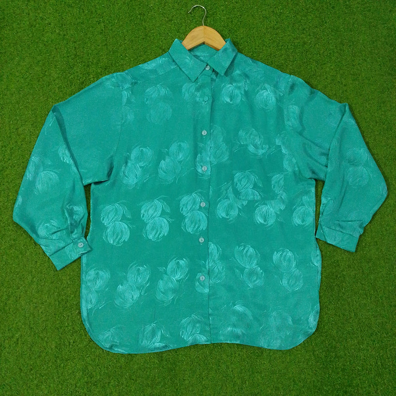 Floral Jacquard Point-Collar Button-Down Shirt