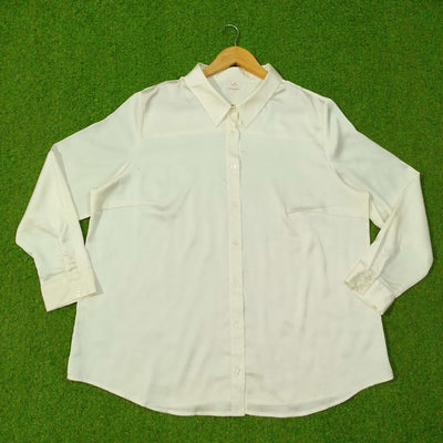 Oversized Point-Collar Silk Shirt western preloved