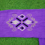 Purple Embroidered Drop Shoulder Full Sleeve Top