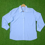 Embroidered Collar Leaf-Detail Button-Down Blouse