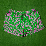 Abstract Animal Print Notch Collar Crop Short Sleeve Shirt & Shorts Co-ord Set