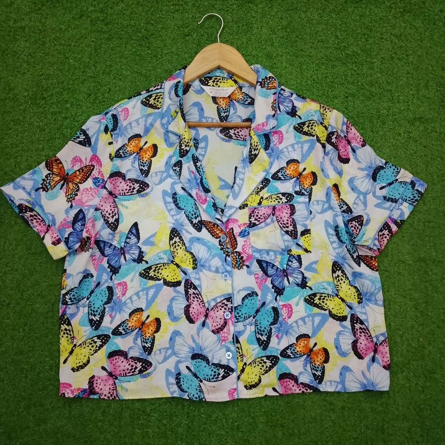 Multicolor Butterfly Print Short Co-ord Set – Size M western preloved - alternate view