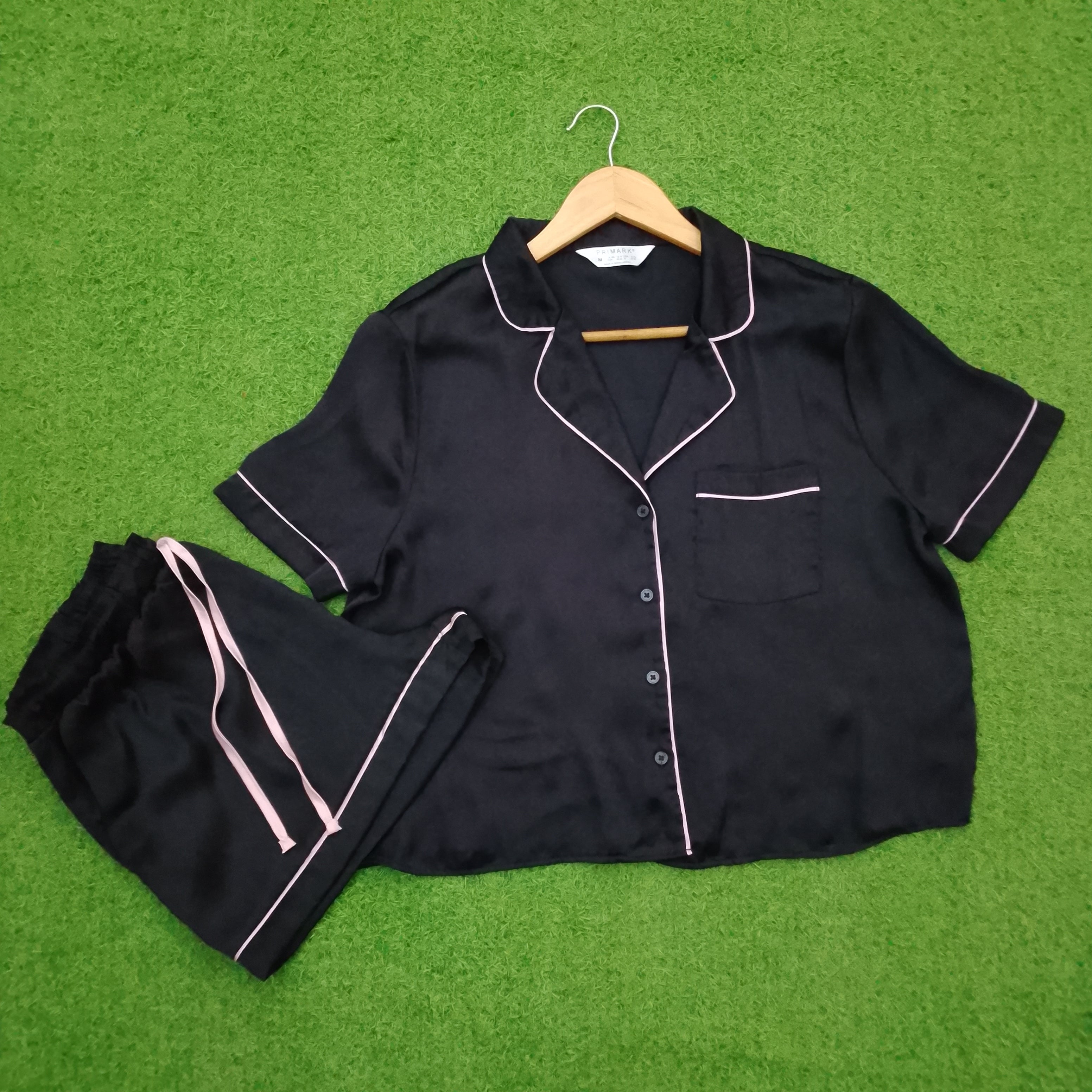 Black Pink Piping Short Co-ord Set – Size M