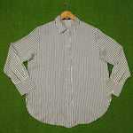 Oversized Stripe Classic Collar Button-Down Full Sleeve Shirt