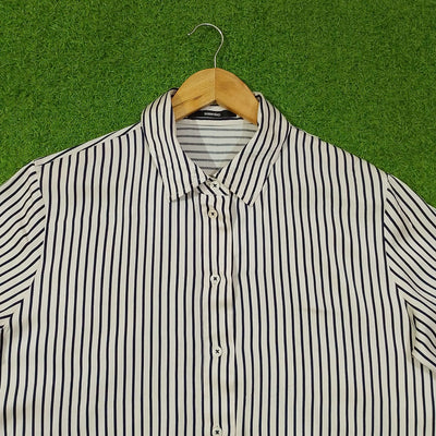 Oversized Stripe Classic Collar Button-Down Full Sleeve Shirt western preloved - alternate view