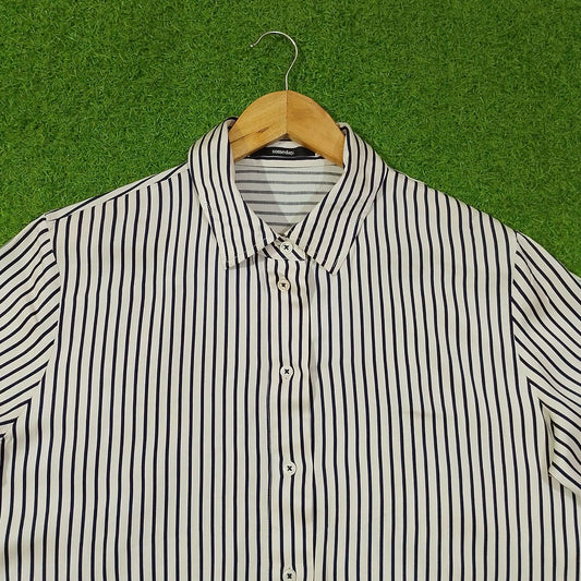 Oversized Stripe Classic Collar Button-Down Full Sleeve Shirt western preloved - alternate view
