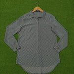 Grey Check Print Concealed Placket Classic Collar Full Sleeve Shirt