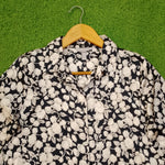 Black White Floral Print Shirt - Detail