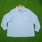 Sky Blue Tonal Embroidered Collar Chest Pocket Classic Collar Full Sleeve Shirt