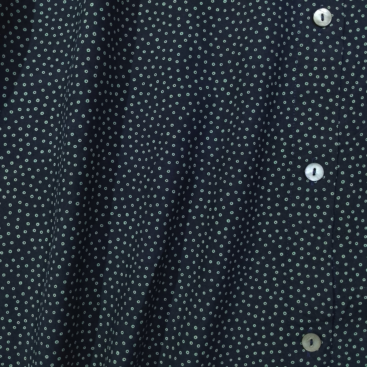 Navy Blue Micro Dot Print Fabric Close-up