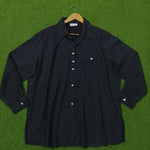 Navy Blue Micro Dot Print Classic Collar Full Sleeve Shirt